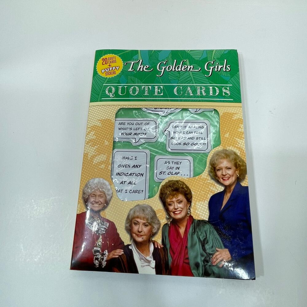 The Golden Girls Quote Cards 20 Cards + Puffy Stickers NEW Thunder Bay Press